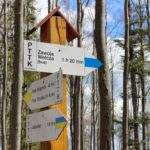 Drogowskazy znajdujące się 10 minut od Jałowca na żółtym szlaku