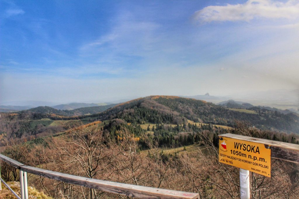 Szczyt Wysoka w Pieninach, krajobraz górski, jesień