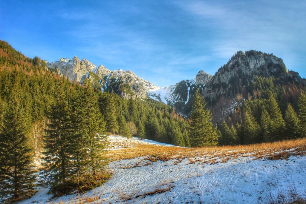 Polana Pisana w Tatrach Zachodnich, widok rozciągający się z Polany Pisanej