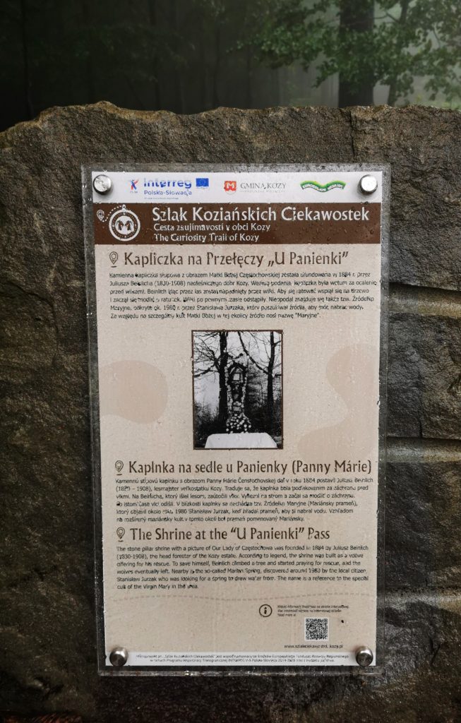 Szlak koziańskich ciekawostek - Przełęcz u Panienki - tablica informacyjna