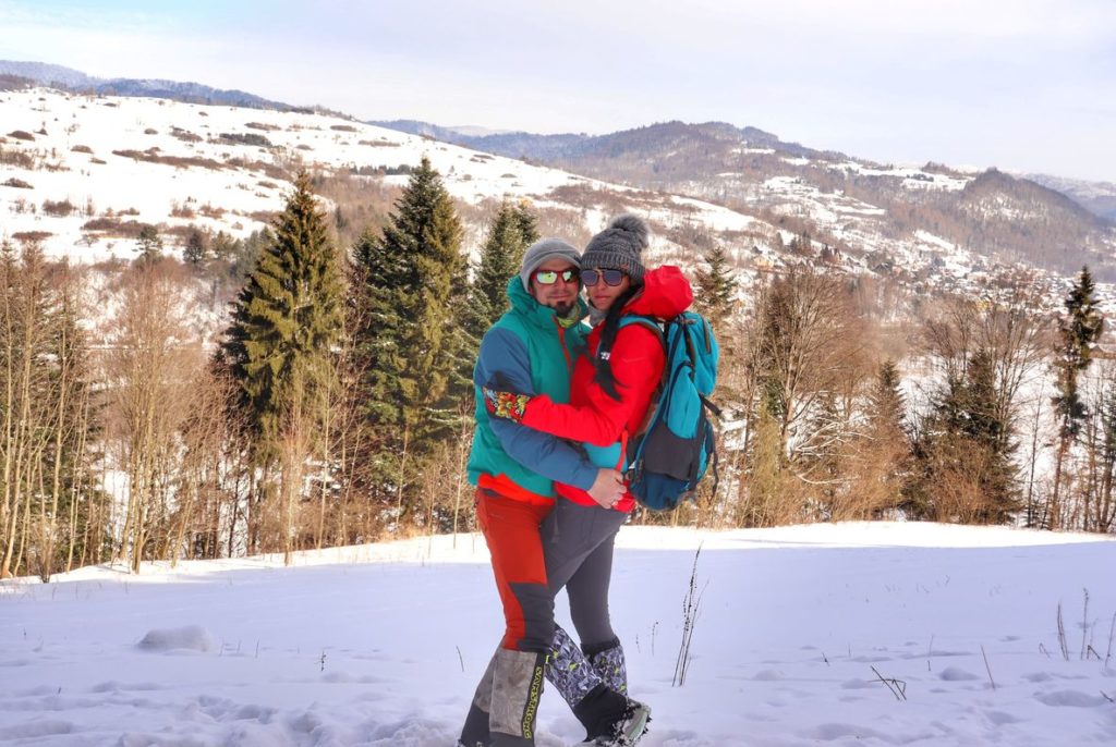 Szczęśliwa para w Pieninach - Polana pod Natonia, zimowa pora