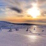 Zimowy zachód słońca na Śnieżnych Kotłach