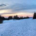 Krawców Wierch o zachodzie słońca, zima