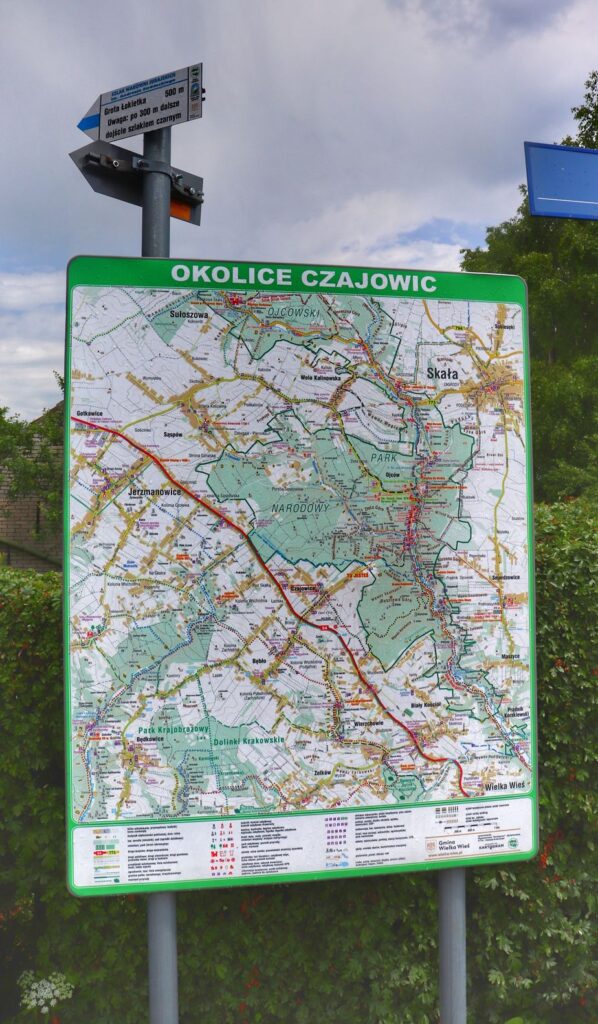 Tablica z mapą - OKOLICE CZAJOWIC, Ojcowski Park Narodowy