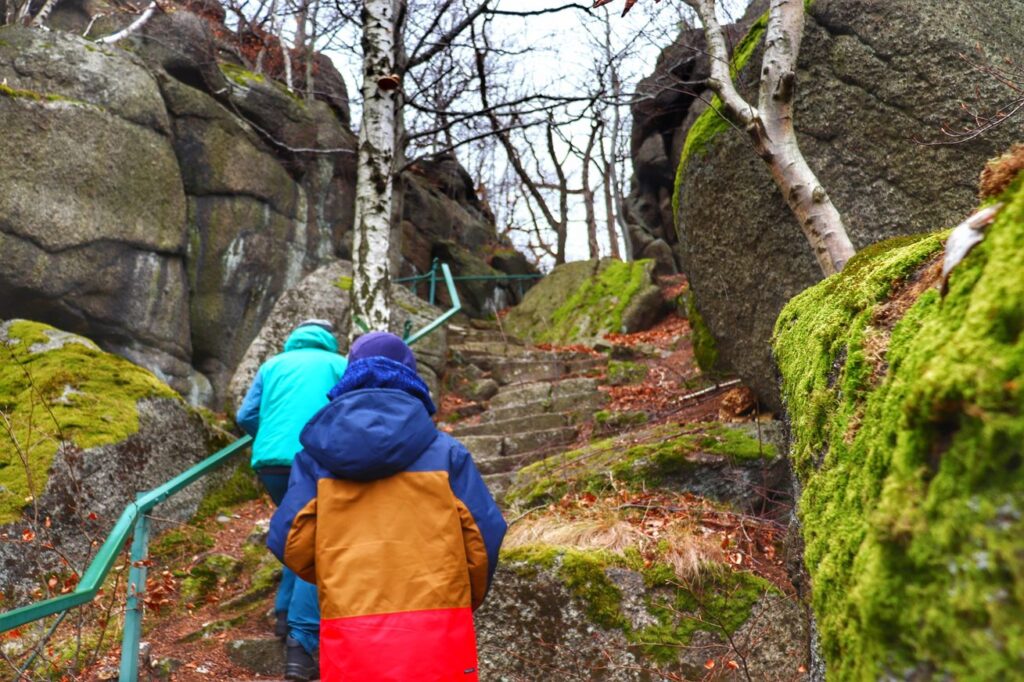 Turyści w drodze na Górę Witosza