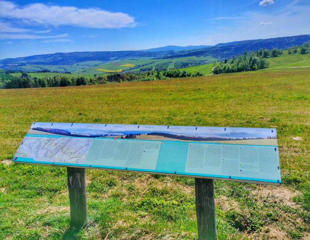 Przymiarki w Beskidzie Niskim, tablica - panorama