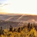 Beskid Żywiecki, zachód słońca, szczyt Rachowiec