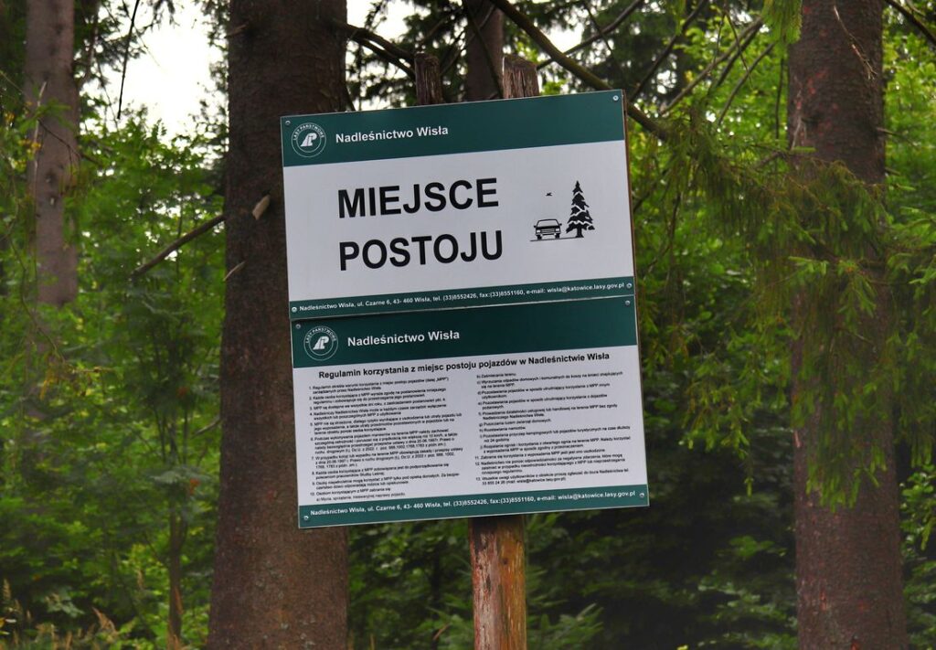 Miejsce postoju, tabliczka, parking Przełęcz Szarcula