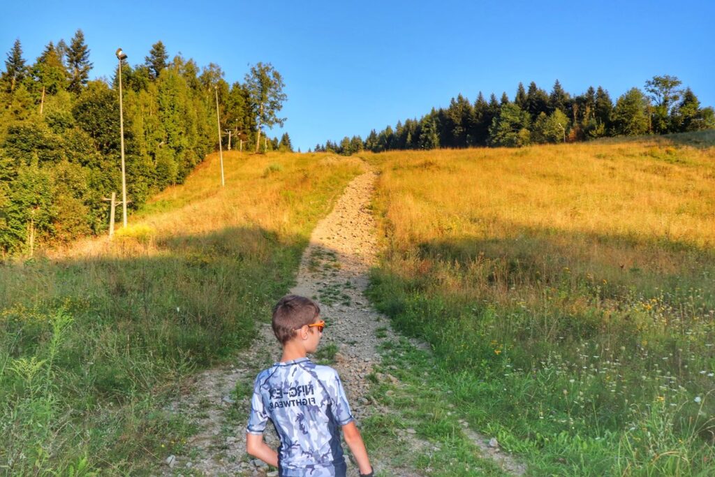 Dziecko, stromy stok,, Polczakówka wieża widokowa