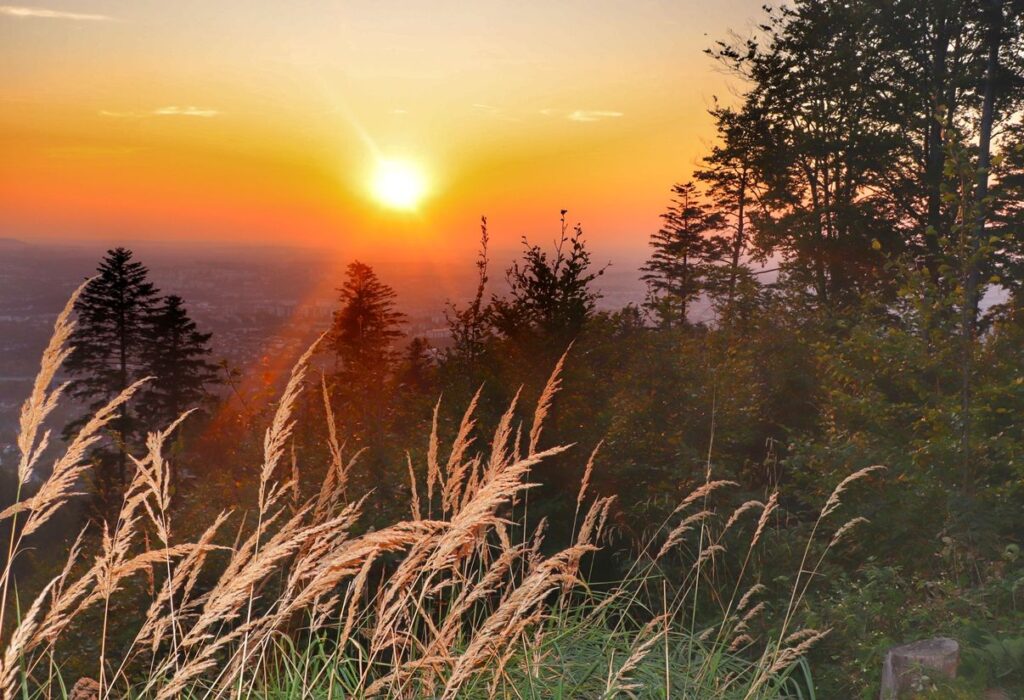 Zachód słońca, Beskid Mały