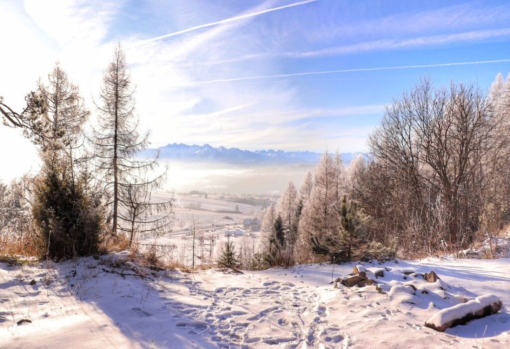 Punkt widokowy w drodze na Wdżar, zimowe Tatry