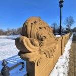 MOST NAD REGĄ W TRZEBIATOWIE, słoneczny i zimowy dzień