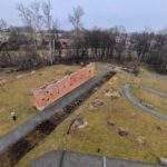 Wieża widokowa w Czechowicach, widok na Ruiny zamku Wilczków