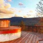 Taras widokowy w Radkowie, zachód słońca