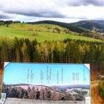 Wieża widokowa - Feistův kopec w Górach Orlickich, Czechy, tablica z panoramą