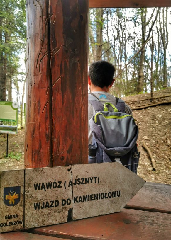 Goleszów - Wąwóz (AJSZNYT) - kamieniołom, turysta