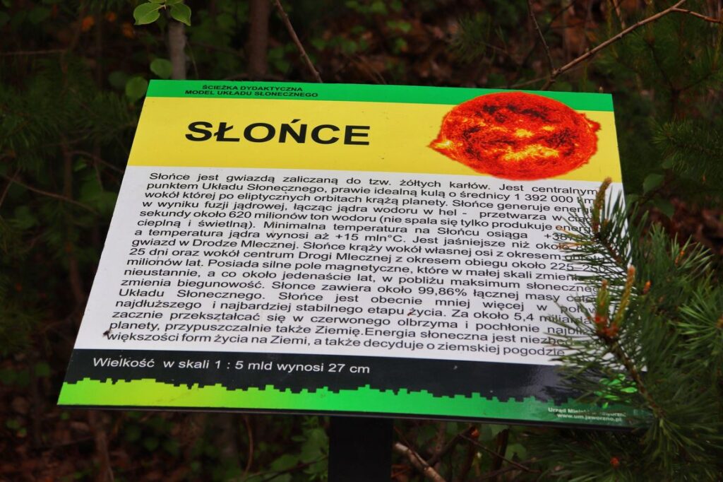 Ścieżka Edukacyjna Model Układu Słonecznego -SŁOŃCE - Park Gródek, Jaworzno