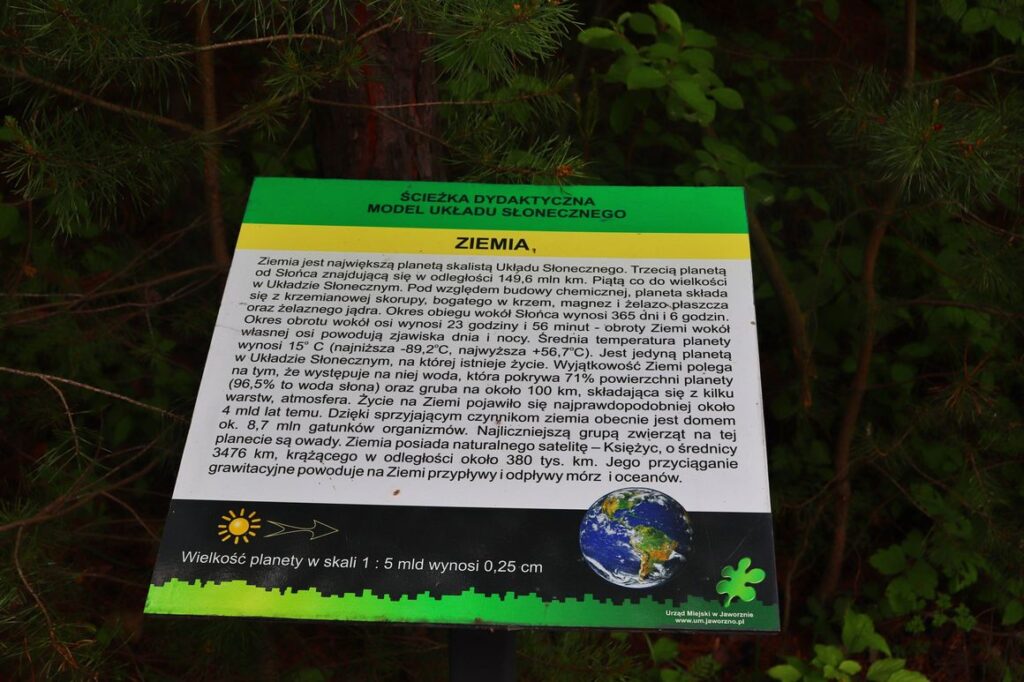 Ścieżka Edukacyjna Model Układu Słonecznego - ZIEMIA - Park Gródek, Jaworzno