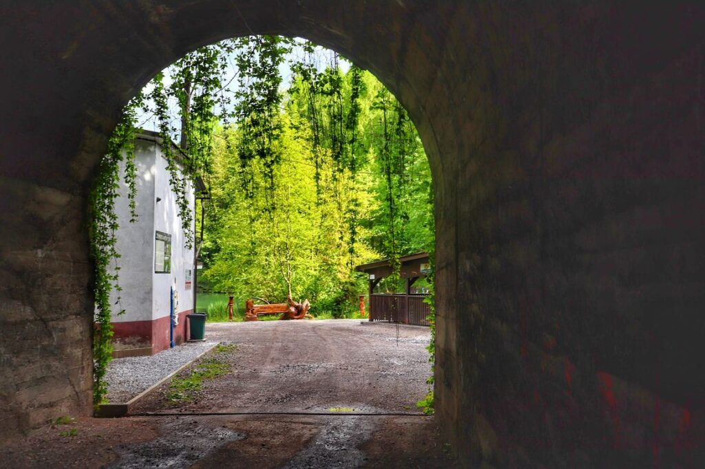 Akwen Ton - tunel wjazdowy byłej kolejki wąskotorowej w Goleszowie