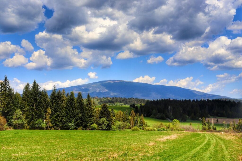 Widok na Babią Górę, szlak żółty Lipnica Wielka