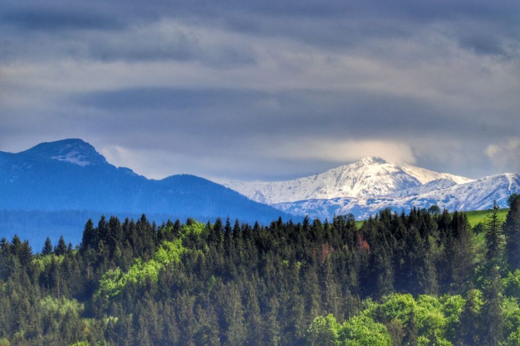 Widok na Tatry, czerwony szlak na Magurkę na Słowacji