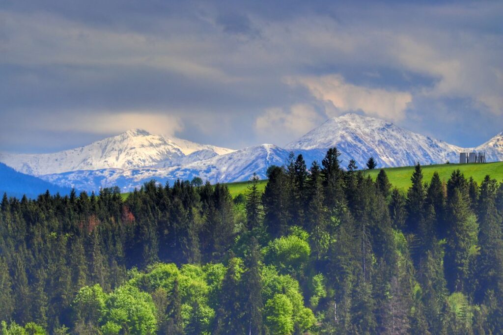 Widok na Tatry, czerwony szlak na Magurkę na Słowacji