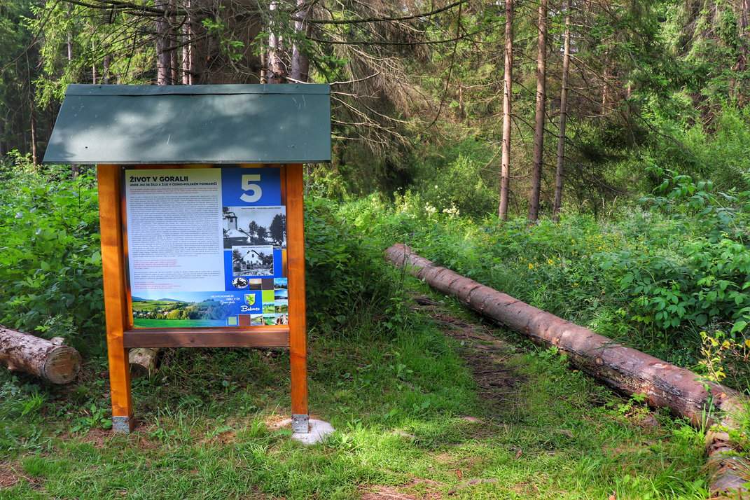 Ścieżka przyrodnicza, tablica 5. Život v Goralii - Rezerwat Przyrody Bukovec w Czechach