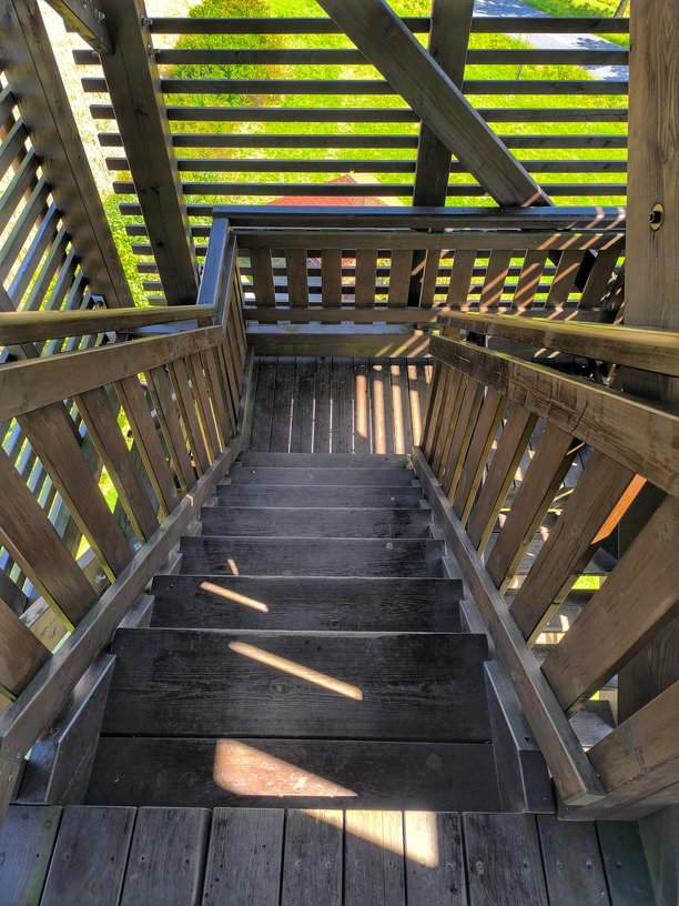 Drewniane schody - wieża widokowa Pohoř - Olšová - Odry