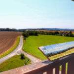 Widok z wieży widokowej Pohoř - Olšová - Czechy, tablica z opisem panoramy