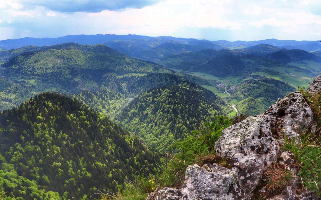 Panorama z Trzech Koron w Pieninach - urzekający widok górskich szczytów i niezwykłych formacji skalnych