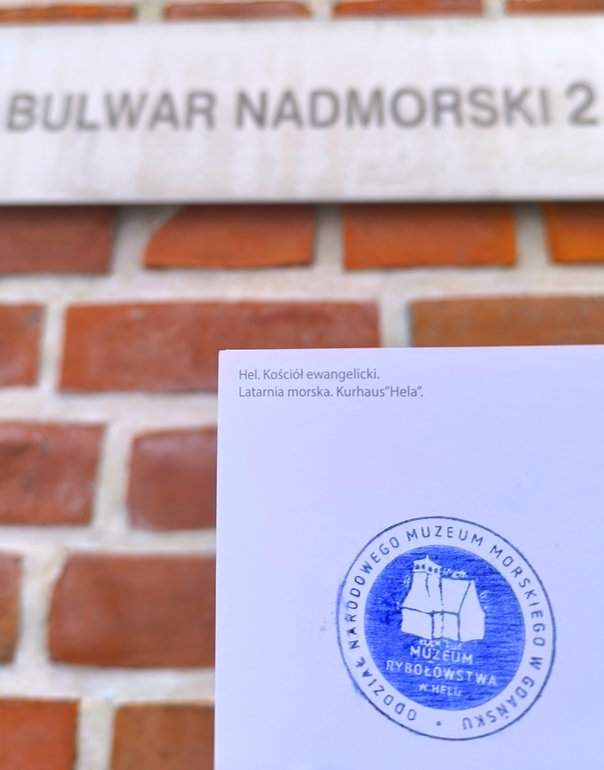 Pieczątka Muzeum Rybołówstwa w Helu, ul. Bulwar Nadmorski 2, Hel
