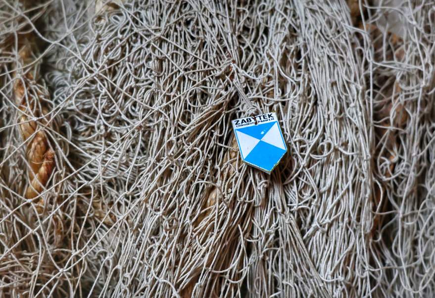 Sieci rybackie z oznaczeniem „Zabytek” w Muzeum Rybołówstwa w Helu