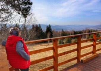 Babica szczyt (Beskid Makowski) – platforma widokowa pod Babicą – szlak z Bieńkówki