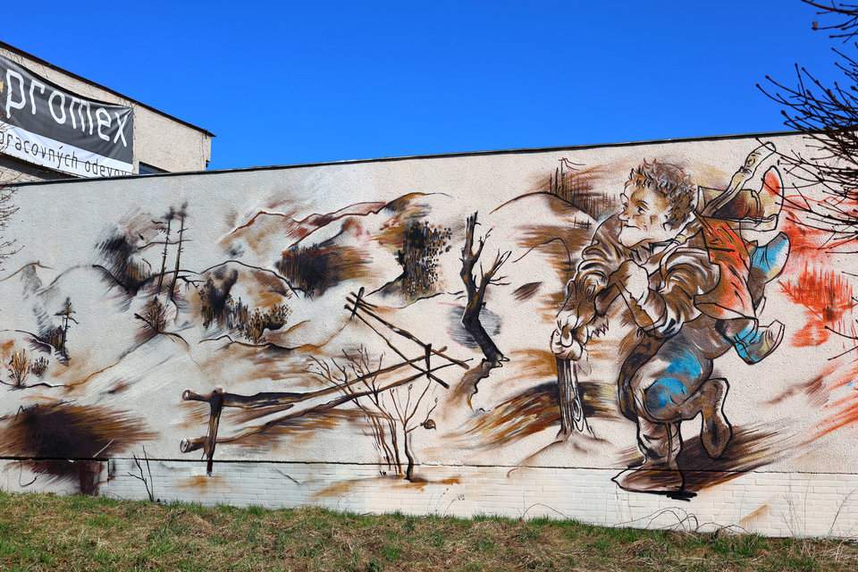 Kysucké Nové Mesto na Słowacji, mural
