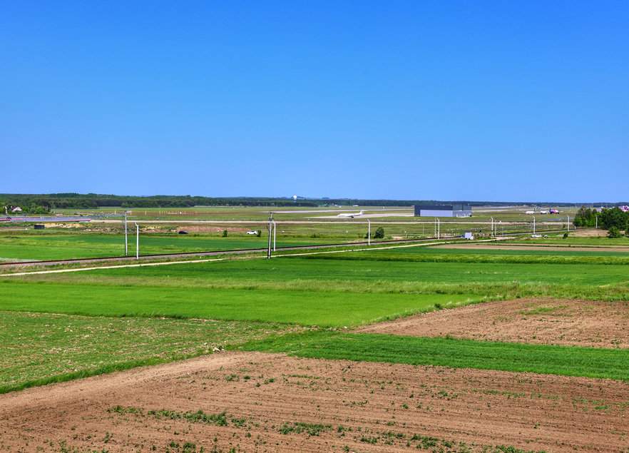 Widok z platformy wieży widokowej w Pyrzowicach-Ożarowicach
