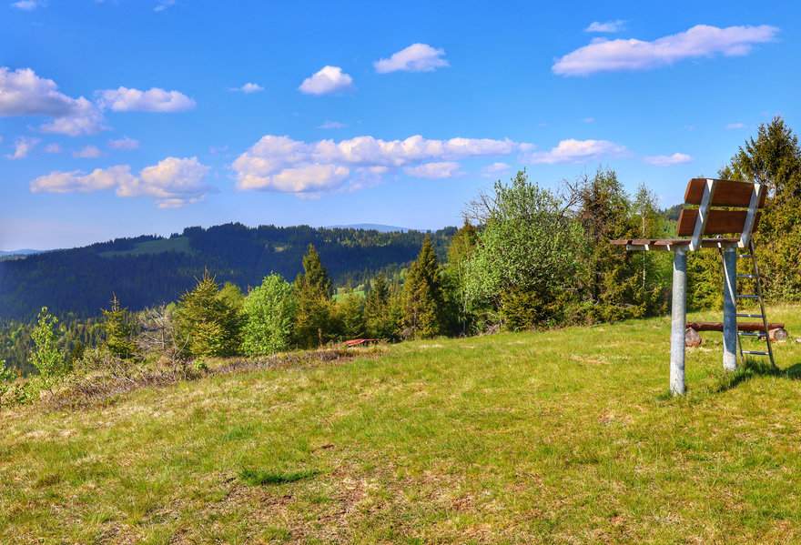 Polana, ogromna ławka z drabiną - Švancari, Oščadnica