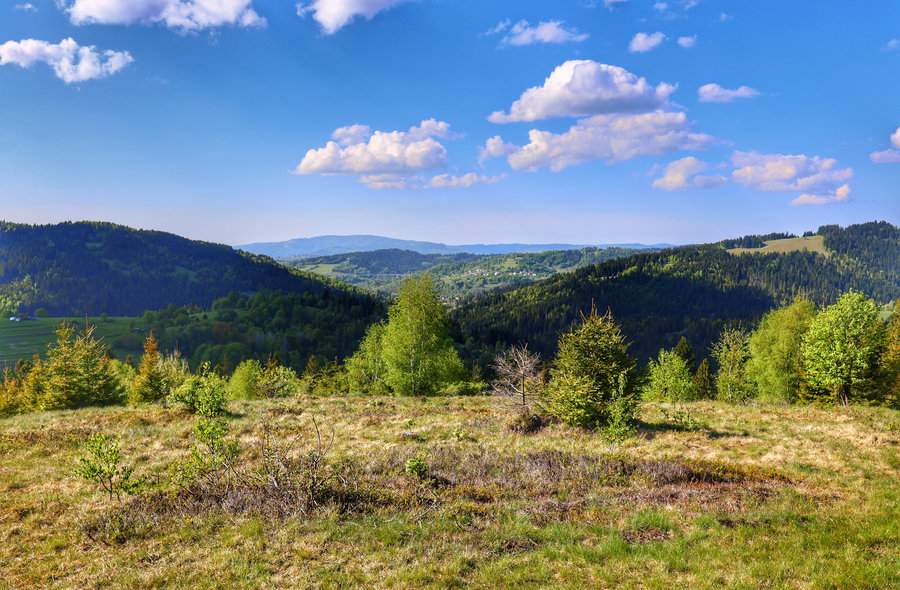 Widok rozciągający się z ogromnej ławki - Švancari, Oščadnica